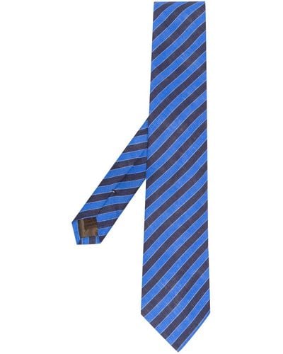 Church's Stripe-print Linen Tie - Blue