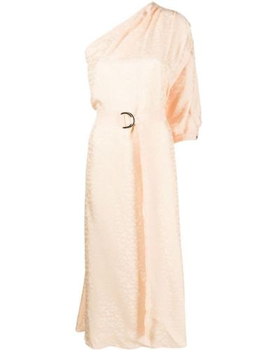 Roseanna One-shoulder Jacquard-pattern Dress - Natural