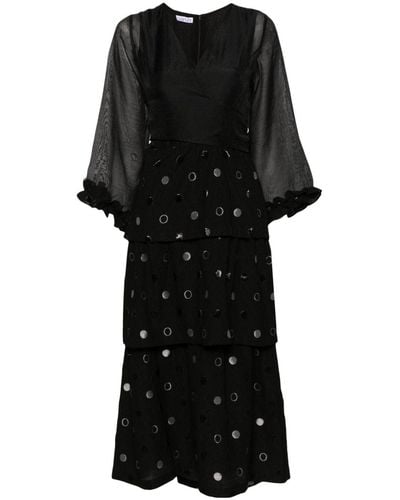 Baruni ポルカドット ドレス - ブラック
