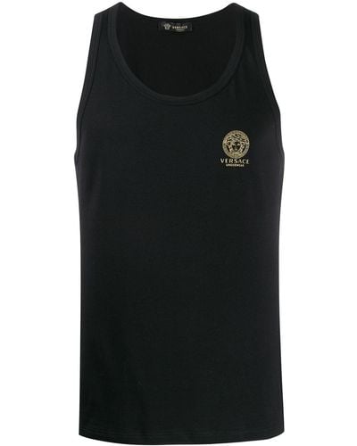 Versace Trägershirt mit Medusa-Print - Schwarz