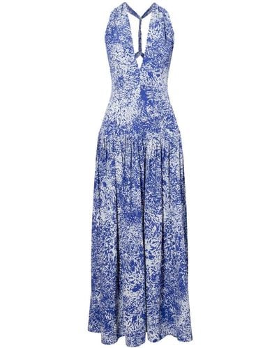 Proenza Schouler Abstract-print Crepe Dress - Blue