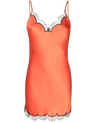 Gilda & Pearl Lace-trim Slip Dress - Orange