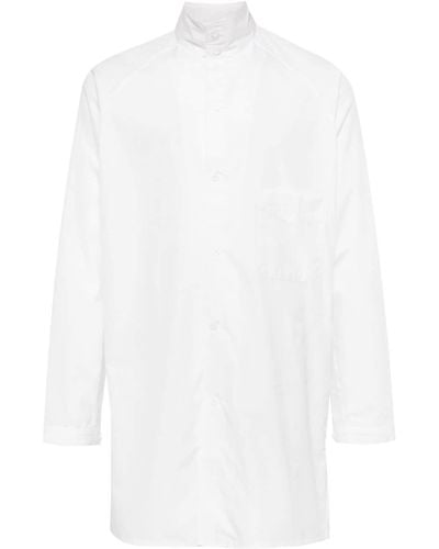 Yohji Yamamoto Mock-neck cotton shirt - Weiß