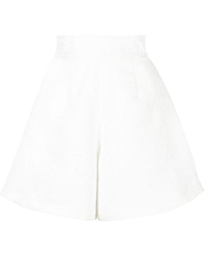 Bambah Floral-pattern High-waisted Shorts - White