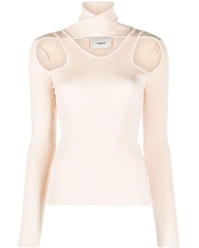 Coperni Cut-out Detail Knitted Top - Natural