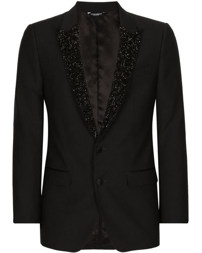 Dolce & Gabbana Sequin-embellished Single-breasted Blazer - Black