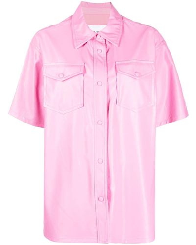 Stand Studio Oversized-Hemd mit kurzen Ärmeln - Pink