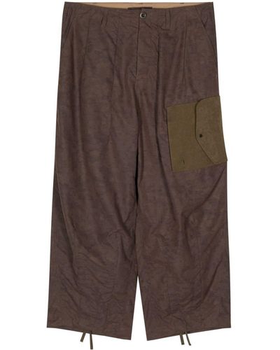 C.P. Company Camouflage-print Wide-leg Trousers - Brown