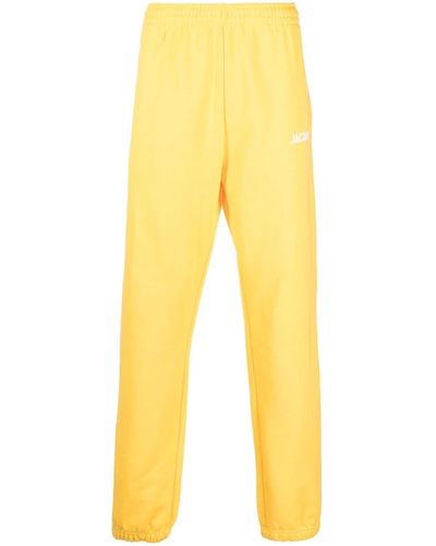 Jacquemus Logo-print Organic Cotton Track Trousers - Yellow