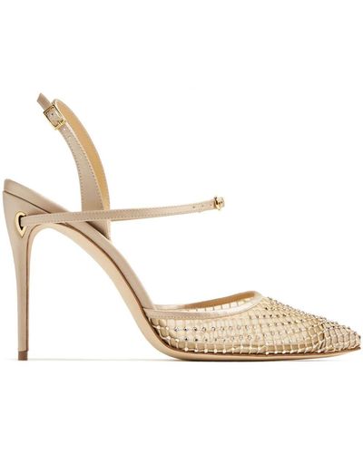 Jennifer Chamandi Vittorio 105mm Crystal-embellished Pumps - Metallic