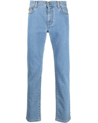 Moschino Slim Jeans With Logo - Blue