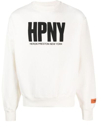 Heron Preston Crew-neck Logo-print Sweatshirt - White