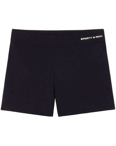 Sporty & Rich Logo-print Shorts - Blue