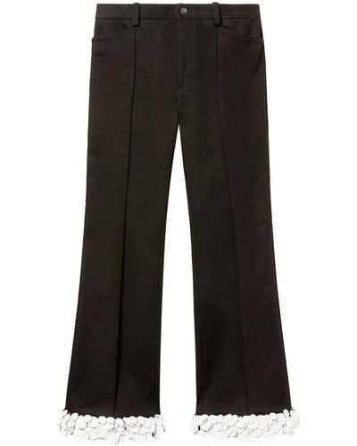 Emilio Pucci Floral-appliqué Cropped Trousers - Black