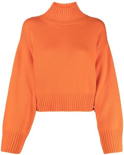Fabiana Filippi Gerippter Pullover mit Stehkragen - Orange