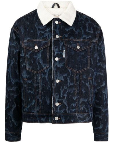 JORDANLUCA Zephyr Graphic-print Denim Jacket - Blue