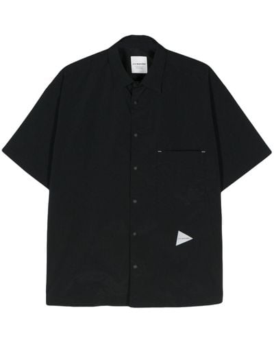 and wander Logo-patch Classic-collar Shirt - Black