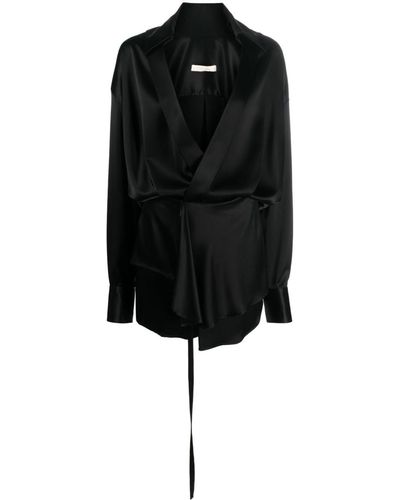 Ssheena V-neck Long-sleeve Minidress - Black