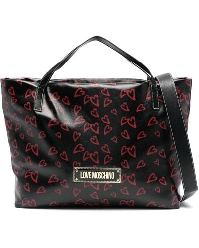 Love Moschino Heart-print Tote Bag - Black