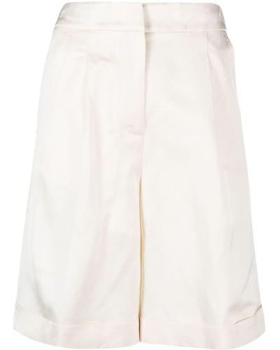 Peserico Short taille haute à pince - Blanc