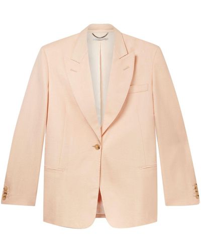 Stella McCartney Blazer Met Enkele Rij Knopen En Puntige Revers - Naturel