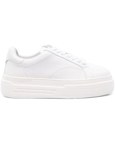 Lanvin Ddb0 Leather Flatform Trainers - White