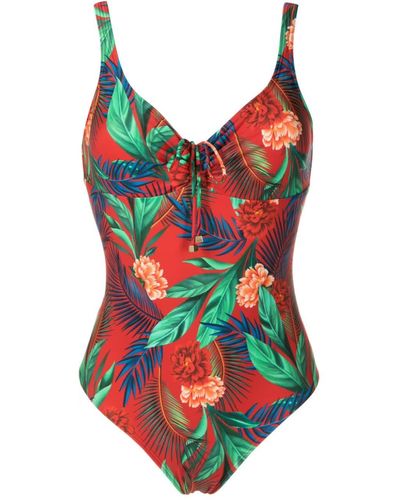 Lygia & Nanny Rosa Floral-print Swimsuit - Red