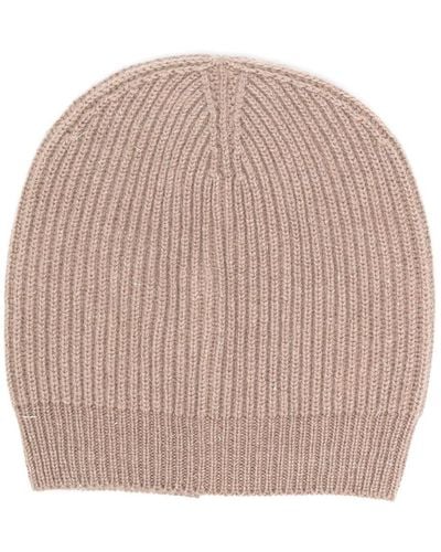 Peserico Ribbed-knit Pull-on Beanie - Natural