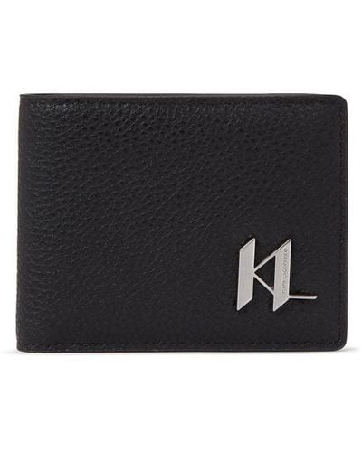 Karl Lagerfeld K/plak Bi-fold Leather Wallet - Black