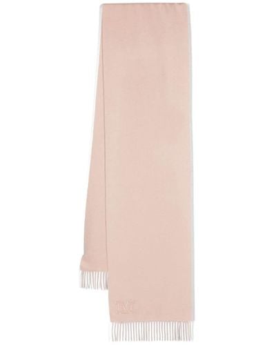 Max Mara Logo-embroidered Cashmere Scarf - Pink