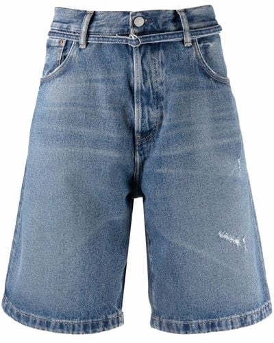 Acne Studios Jeans-Shorts im Distressed-Look - Blau