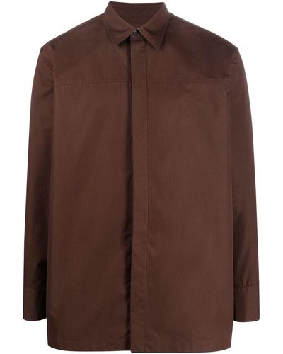 Jil Sander Concealed Front-fasten Shirt - Brown
