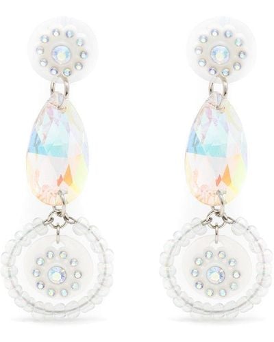 Amir Slama Crystal-embellished Drop Earrings - White