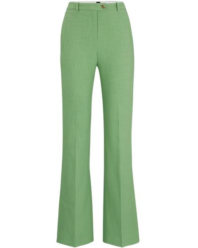 BOSS Flared Tailored Trousers - Green