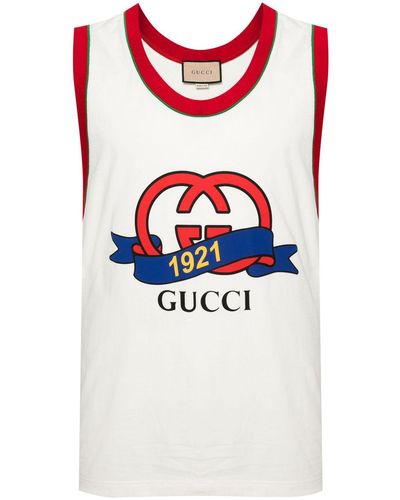 Gucci Tanktop Met GG Logo - Wit