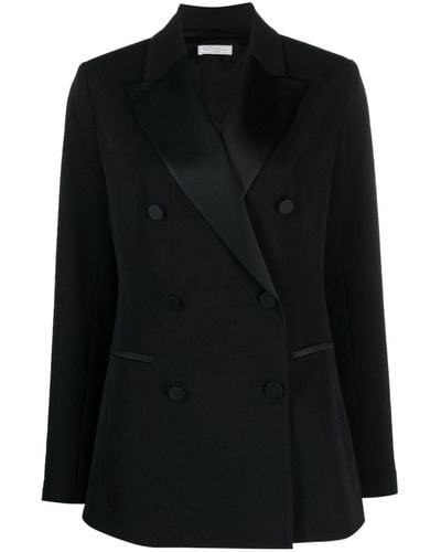 Antonelli Double-breasted Knitted Blazer - Black