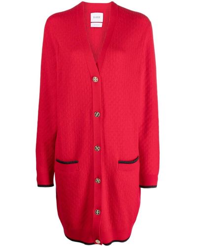 Barrie Button-up Cashmere Cardi-coat - Red