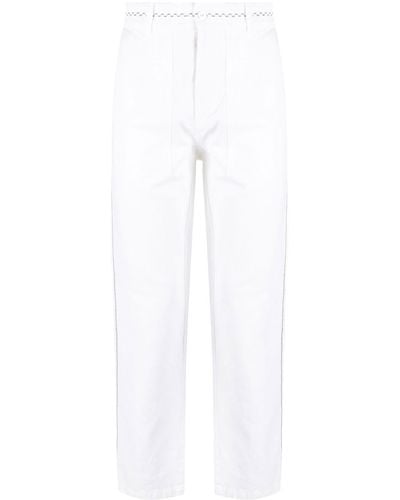 Nick Fouquet Embroidered Straight-leg Pants - White