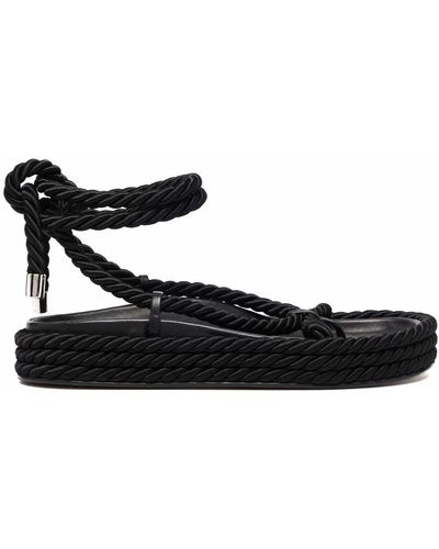 STUDIO AMELIA Rope Tie Around Sandals - Black