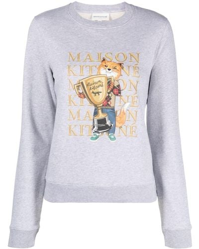 Maison Kitsuné Fox Champion Sweatshirt - Weiß