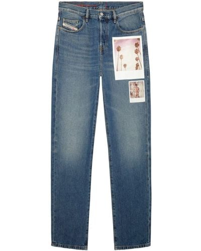 DIESEL Printed Slim-fit Jeans - Blue