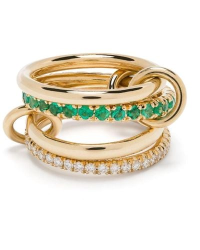 Spinelli Kilcollin 18k Yellow Gold Halley Emerald And Diamond Ring - Metallic