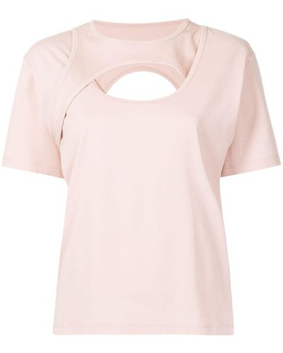 Dion Lee Katoenen T-shirt - Roze