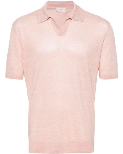 Altea Poloshirt mit offenem Kragen - Pink