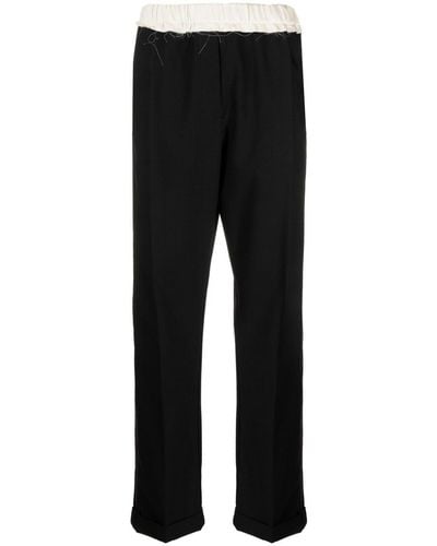 Wales Bonner Pantalon de costume Seine en coton mélangé - Noir