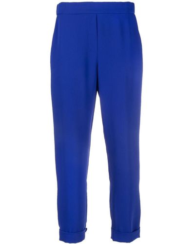 P.A.R.O.S.H. Elasticated-waist Tapered Pants - Blue