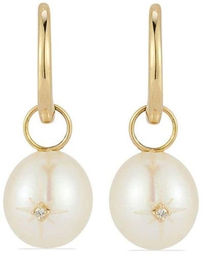 Mateo 14kt Yellow Gold Pearl And Diamond Earrings - White