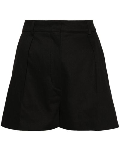 Sportmax Unico Cotton Wide-leg Shorts - Black