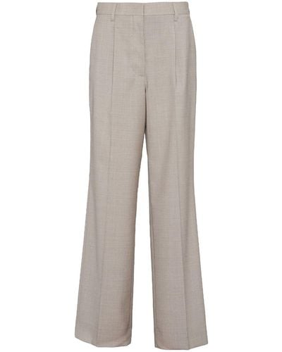 Miu Miu Wool Wide-leg Pants - Gray