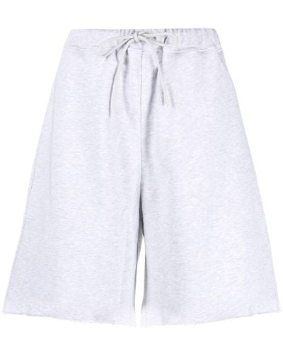 MSGM Pantalones cortos de chándal con dobladillo sin rematar - Blanco